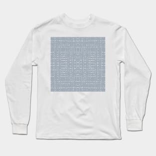 Abstract stripes and squares on a steel blue background Long Sleeve T-Shirt